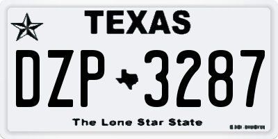 TX license plate DZP3287