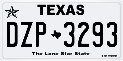 TX license plate DZP3293