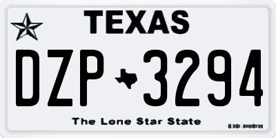 TX license plate DZP3294