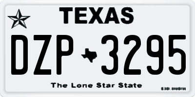 TX license plate DZP3295