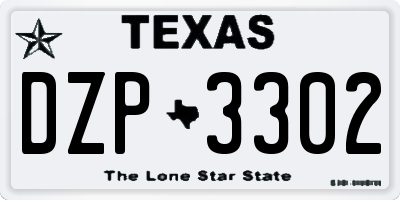 TX license plate DZP3302