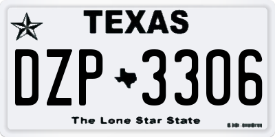 TX license plate DZP3306