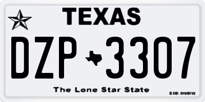 TX license plate DZP3307