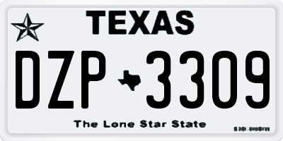 TX license plate DZP3309