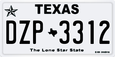 TX license plate DZP3312