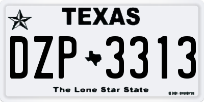 TX license plate DZP3313