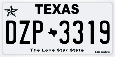TX license plate DZP3319