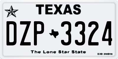 TX license plate DZP3324