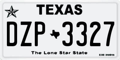 TX license plate DZP3327