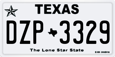 TX license plate DZP3329