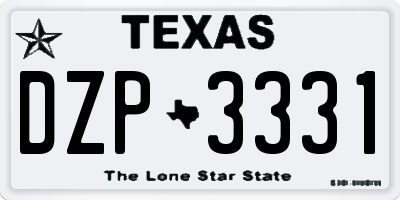 TX license plate DZP3331