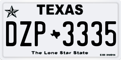 TX license plate DZP3335