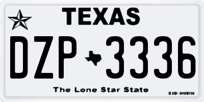 TX license plate DZP3336