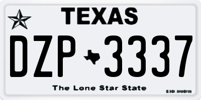 TX license plate DZP3337