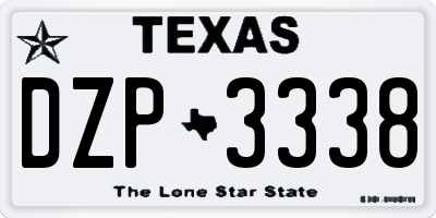 TX license plate DZP3338