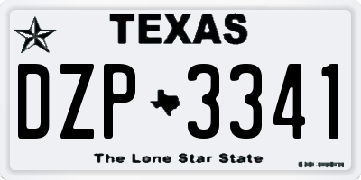 TX license plate DZP3341