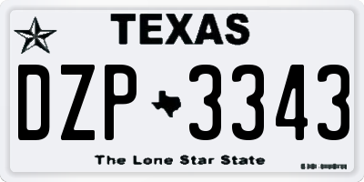 TX license plate DZP3343