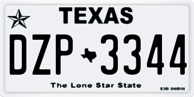 TX license plate DZP3344