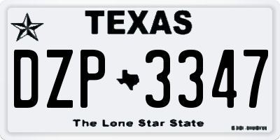 TX license plate DZP3347