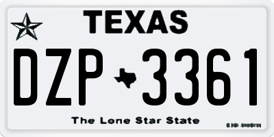 TX license plate DZP3361