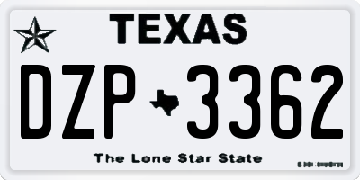 TX license plate DZP3362