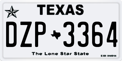 TX license plate DZP3364