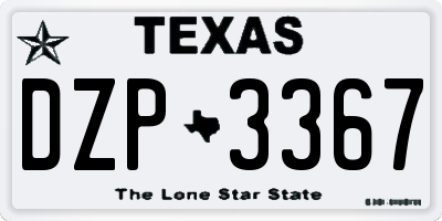 TX license plate DZP3367