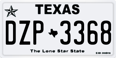TX license plate DZP3368