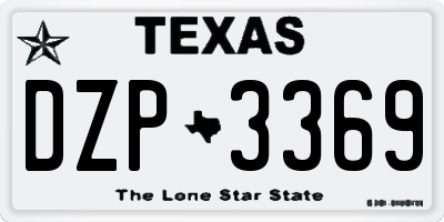 TX license plate DZP3369
