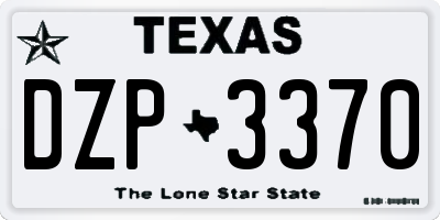 TX license plate DZP3370