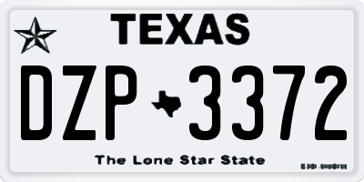TX license plate DZP3372