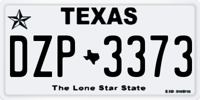 TX license plate DZP3373