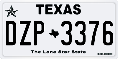 TX license plate DZP3376
