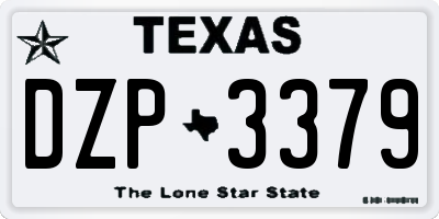 TX license plate DZP3379