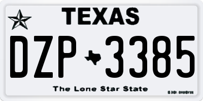 TX license plate DZP3385