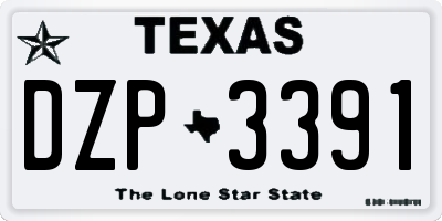 TX license plate DZP3391