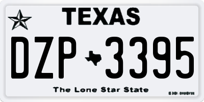 TX license plate DZP3395