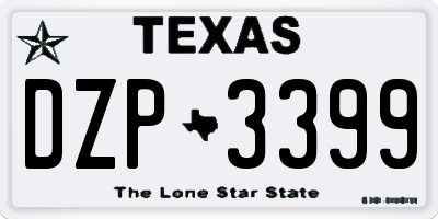 TX license plate DZP3399
