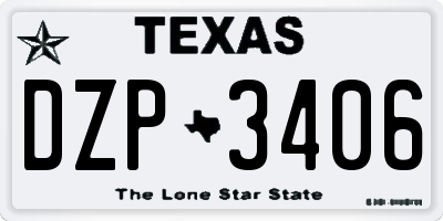 TX license plate DZP3406