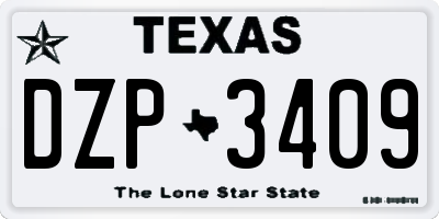 TX license plate DZP3409