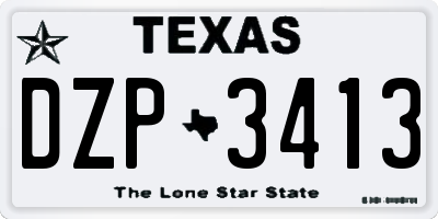 TX license plate DZP3413