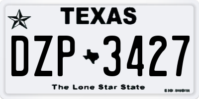 TX license plate DZP3427