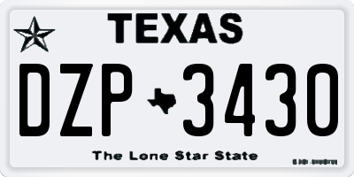 TX license plate DZP3430