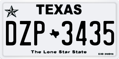 TX license plate DZP3435