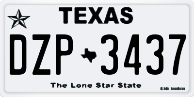 TX license plate DZP3437