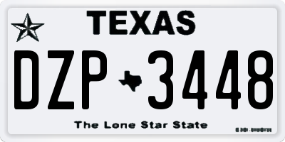 TX license plate DZP3448