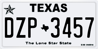 TX license plate DZP3457