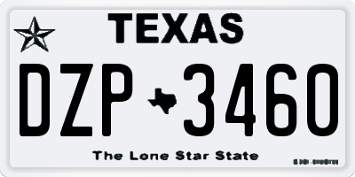TX license plate DZP3460