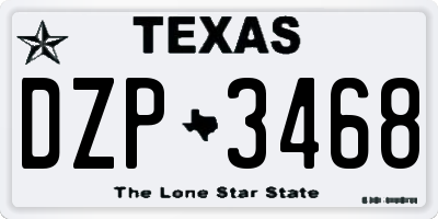 TX license plate DZP3468