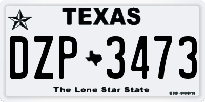 TX license plate DZP3473